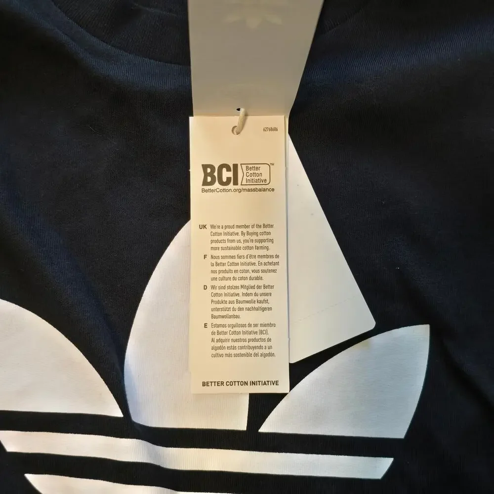 Adidas Tee Mens Size Medium Black Crew Neck Short Sleeve 100% Cotton Classic NWT
